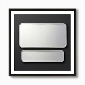 Two Silver Plates On A Black Background Art Print