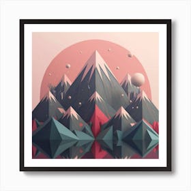 Abstract Mountains geometric mountains Art Print