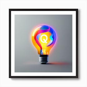 Q Light Bulb Art Print