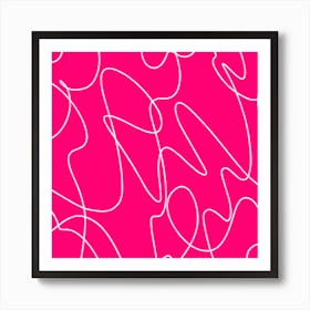 Pink Line Art Art Print