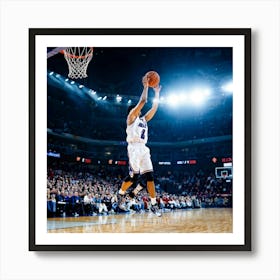 Court Arena Sport Basketball Professional Game Net Ball Point Action Background Man Prof (8) Art Print