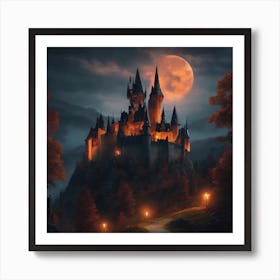 Halloween Castle Art Print