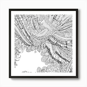 Doodles In Black And White Line Art 5 Art Print 3 1 Art Print