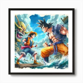 Dragon Ball Z vs One Piece 7 Art Print