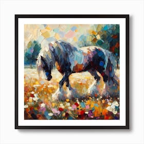 Horse nature Impressionism 4 Art Print