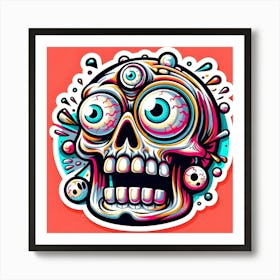 Skull Sticker 1 Art Print