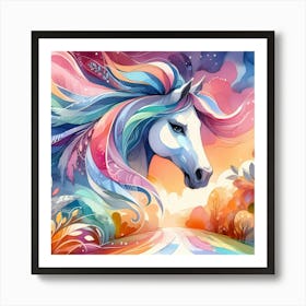 Rainbow Horse Art Print