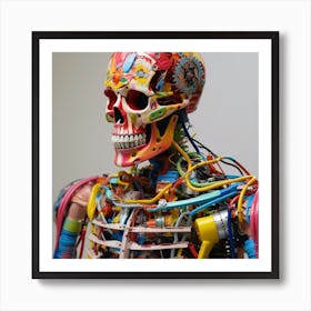 Skeleton With Wires Art Print