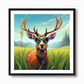 Deer In The Grass 4 Art Print