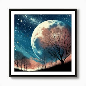 Moon In The Sky Art Print