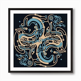 patterns resembling circuitry, representing the intersection of technology and nature 6 Art Print