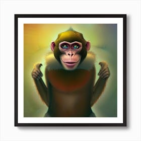 Monkey With Blue Eyes Art Print