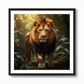 Lion In The Forest Art Print