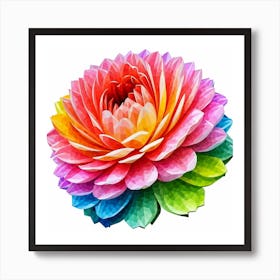 Rainbow Dahlia Art Print