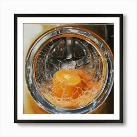 Orange In The Washing Machine Art Print