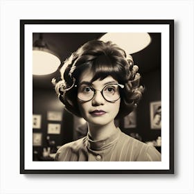 Woman In Glasses 1 Art Print