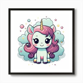 Cute Unicorn 687 Art Print