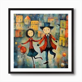 Couple In The City Art Print