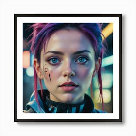 Cyberpunk Girl 4 Art Print