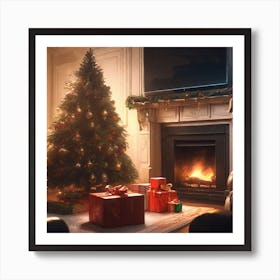 Christmas In The Living Room 42 Art Print