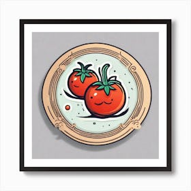 Kawaii Tomatoes 1 Art Print