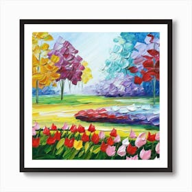 a flower garden in spring 17 Art Print