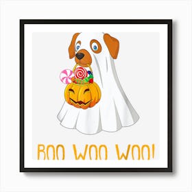 Boo Woo Woo Funny Cute Halloween Ghost Dog Womenns Girls Art Print