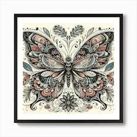 Illustration lace butterfly 7 Art Print