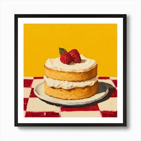 Victoria Sponge Yellow Background 1 Art Print