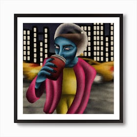 City Coffee Run 1 Art Print