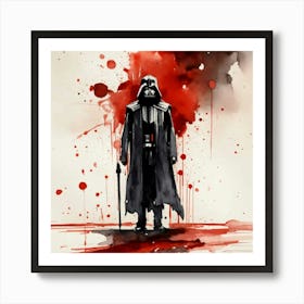 Darth Vader red ink art Art Print