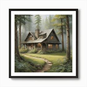 Cabin In The Woods 1 Art Print