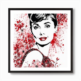 Audrey Hepburn Portrait Painting (17) Art Print
