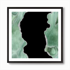 Sage & Silver Agate Texture 02 Art Print