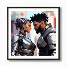 3d Dslr Photography The Weeknd Xo And Mike Dean, Cyberpunk Art, By Krenz Cushart, Wears A Suit Of Power Armor 2 Art Print