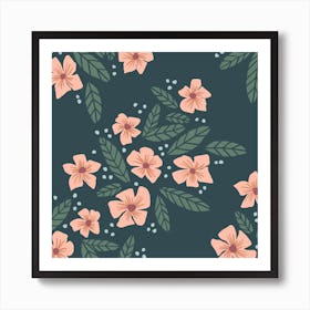 Evergreen Floral Pattern Art Print