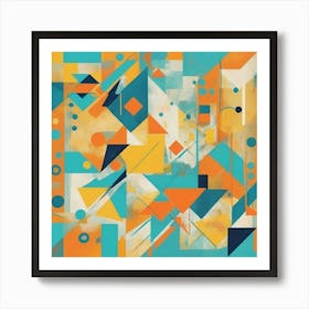 Cute Colorful Aesthetic Abstract Geometric In Bright O 1 Art Print