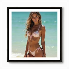 Sexy Girl In Bikini Art Print