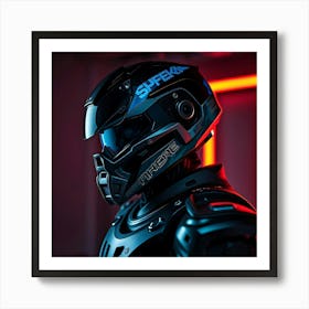 Spherka Robot in Neon Light Art Print