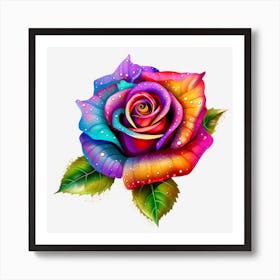 Rainbow Rose Art Print