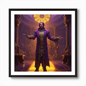 Wizard In A Purple Coat Art Print