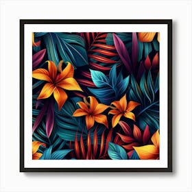 Seamless Tropical Pattern 1 Art Print