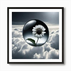 Daisy floating in bubble Art Print