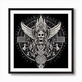 Skull With Wings Art Print