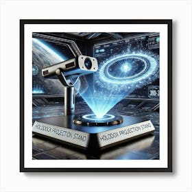 A Futuristic Projection Stand Called The Holodock Art Print