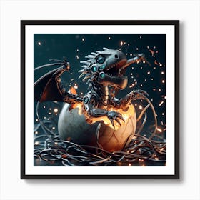 Robot Dragon 1 Art Print