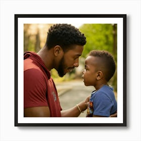 A Mom Telling His Son Wise Words (2) Art Print