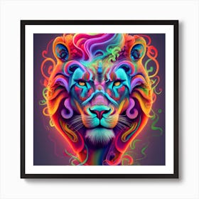 Psychedelic Lion Art Print