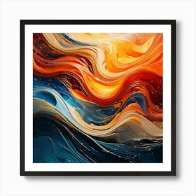 Firefly Graceful Symphony Of Flowing Abstract Curves 50950 Art Print