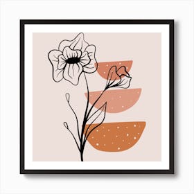 Flower Illustration boho art Art Print